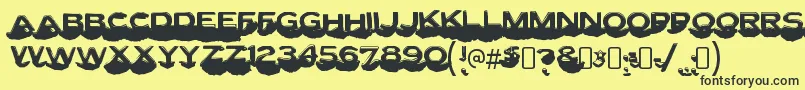 LettersetcRegular Font – Black Fonts on Yellow Background