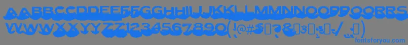 LettersetcRegular Font – Blue Fonts on Gray Background