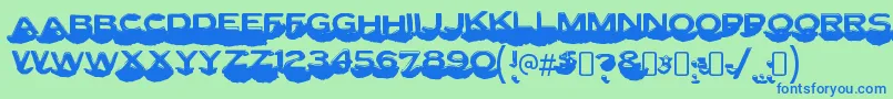 LettersetcRegular Font – Blue Fonts on Green Background