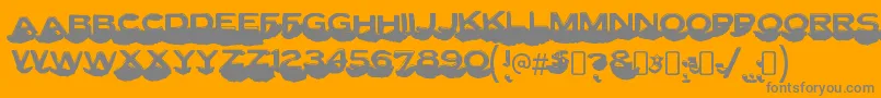 フォントLettersetcRegular – オレンジの背景に灰色の文字