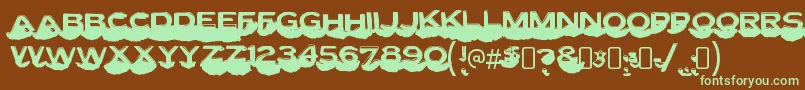 LettersetcRegular Font – Green Fonts on Brown Background