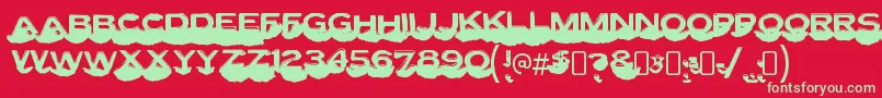 LettersetcRegular Font – Green Fonts on Red Background