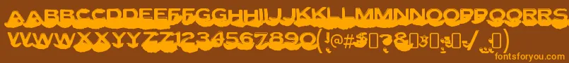 LettersetcRegular Font – Orange Fonts on Brown Background