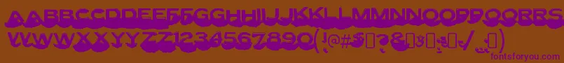LettersetcRegular Font – Purple Fonts on Brown Background