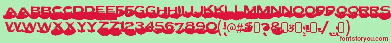 LettersetcRegular Font – Red Fonts on Green Background