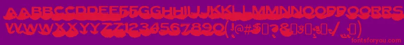 LettersetcRegular Font – Red Fonts on Purple Background