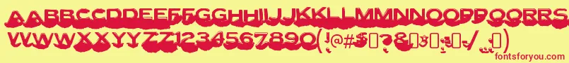 LettersetcRegular Font – Red Fonts on Yellow Background