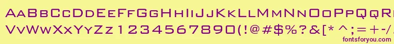 Bankgothiclightc Font – Purple Fonts on Yellow Background