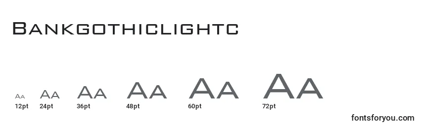 Размеры шрифта Bankgothiclightc