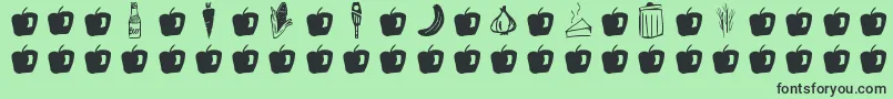 GmdoodlesFood Font – Black Fonts on Green Background