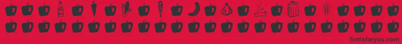 GmdoodlesFood Font – Black Fonts on Red Background
