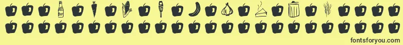 GmdoodlesFood Font – Black Fonts on Yellow Background