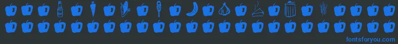 GmdoodlesFood Font – Blue Fonts on Black Background