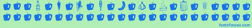 GmdoodlesFood Font – Blue Fonts on Green Background