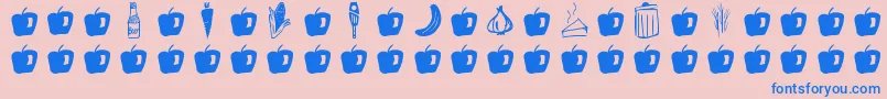 GmdoodlesFood Font – Blue Fonts on Pink Background
