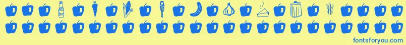 More about GmdoodlesFood Font GmdoodlesFood Font – Blue Fonts on Yellow Background