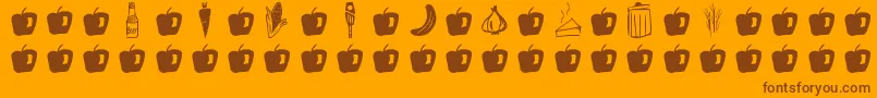 GmdoodlesFood Font – Brown Fonts on Orange Background