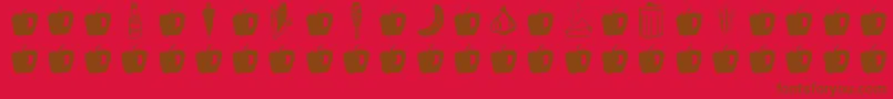 GmdoodlesFood Font – Brown Fonts on Red Background