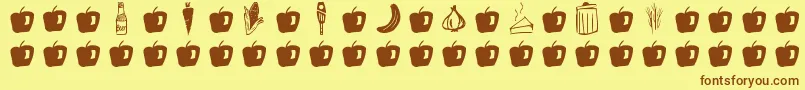 GmdoodlesFood Font – Brown Fonts on Yellow Background