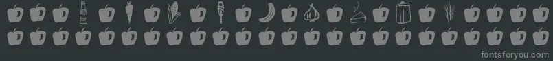 GmdoodlesFood Font – Gray Fonts on Black Background