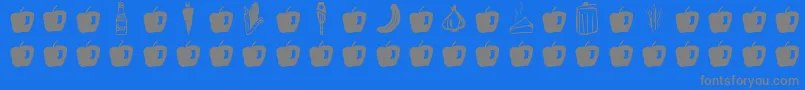 GmdoodlesFood Font – Gray Fonts on Blue Background