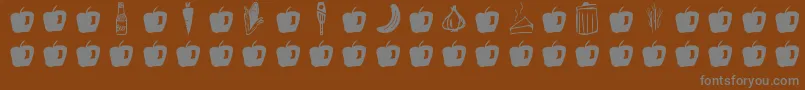 GmdoodlesFood Font – Gray Fonts on Brown Background