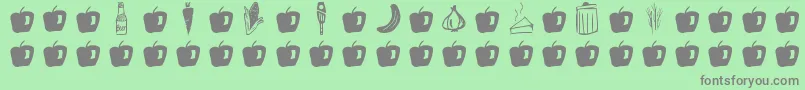 GmdoodlesFood Font – Gray Fonts on Green Background