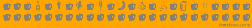 GmdoodlesFood Font – Gray Fonts on Orange Background