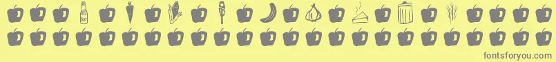 GmdoodlesFood Font – Gray Fonts on Yellow Background
