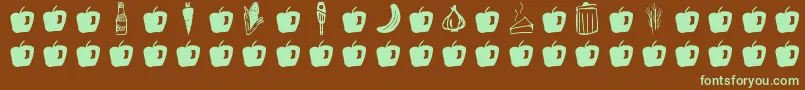 GmdoodlesFood Font – Green Fonts on Brown Background