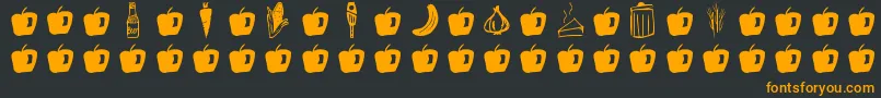 GmdoodlesFood Font – Orange Fonts on Black Background