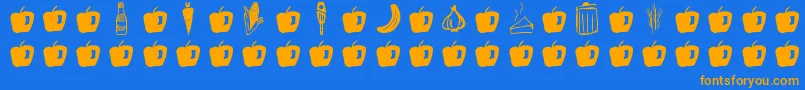 GmdoodlesFood Font – Orange Fonts on Blue Background