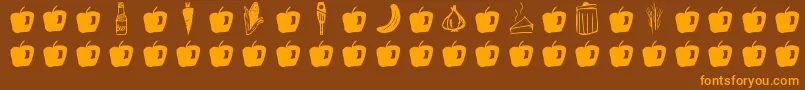 GmdoodlesFood Font – Orange Fonts on Brown Background