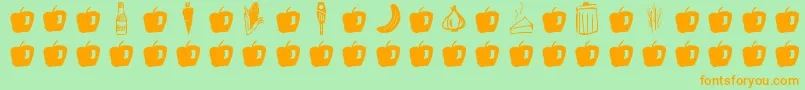 GmdoodlesFood Font – Orange Fonts on Green Background