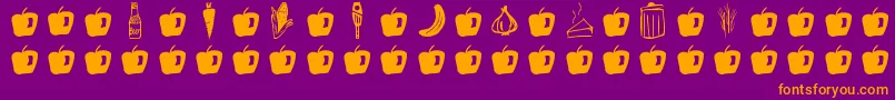 GmdoodlesFood Font – Orange Fonts on Purple Background