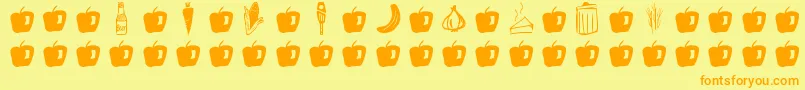 GmdoodlesFood Font – Orange Fonts on Yellow Background