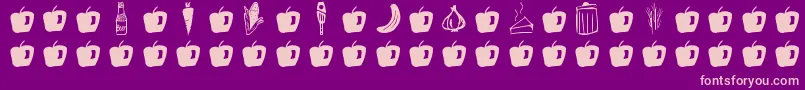 GmdoodlesFood Font – Pink Fonts on Purple Background