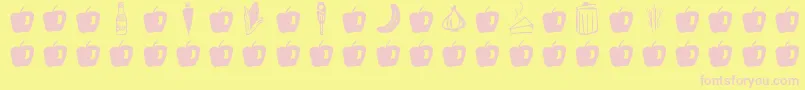 GmdoodlesFood Font – Pink Fonts on Yellow Background