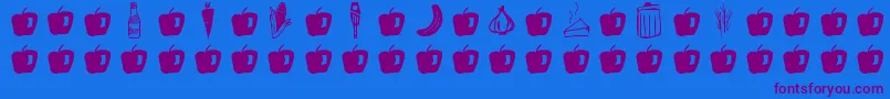 GmdoodlesFood Font – Purple Fonts on Blue Background