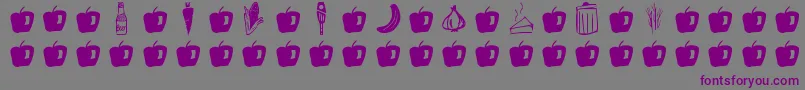 Шрифт GmdoodlesFood – фиолетовые шрифты на сером фоне
