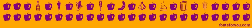 GmdoodlesFood Font – Purple Fonts on Orange Background