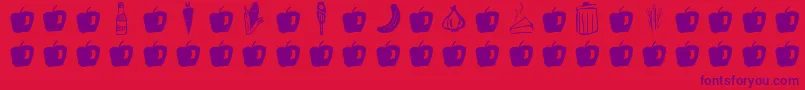 GmdoodlesFood Font – Purple Fonts on Red Background