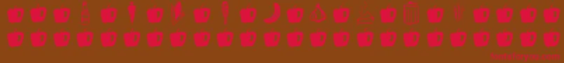 GmdoodlesFood Font – Red Fonts on Brown Background