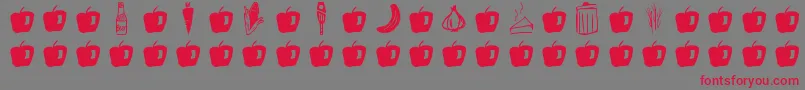 GmdoodlesFood Font – Red Fonts on Gray Background