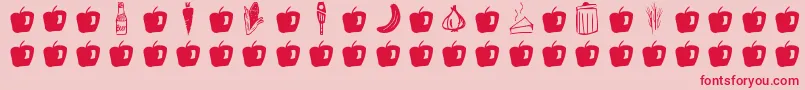 GmdoodlesFood Font – Red Fonts on Pink Background