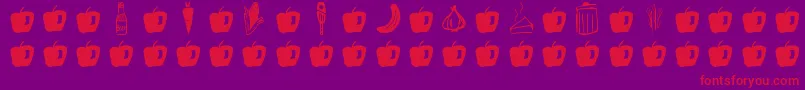 GmdoodlesFood Font – Red Fonts on Purple Background