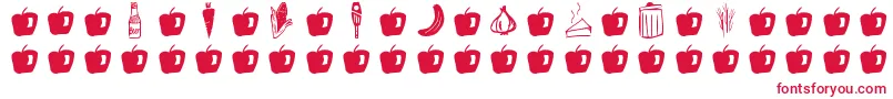 GmdoodlesFood Font – Red Fonts on White Background