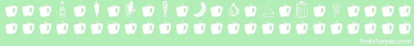 Шрифт GmdoodlesFood – белые шрифты на зелёном фоне