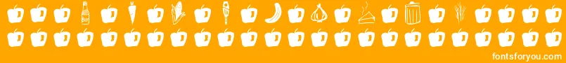 GmdoodlesFood Font – White Fonts on Orange Background