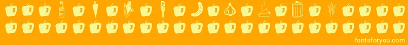 GmdoodlesFood Font – Yellow Fonts on Orange Background